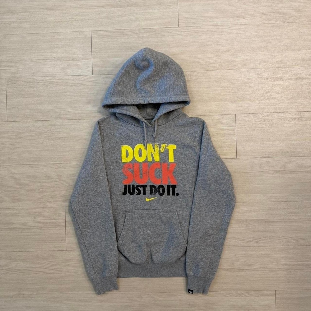 Y2K Nike Don't Suck Just Do It Grey Hoodie Women's Size Small